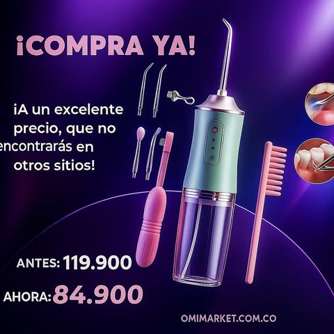 Irrigador Bucal Portátil de Alta Presión AquaPulse®