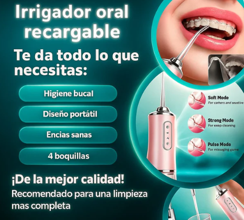 Irrigador Bucal Portátil de Alta Presión AquaPulse®